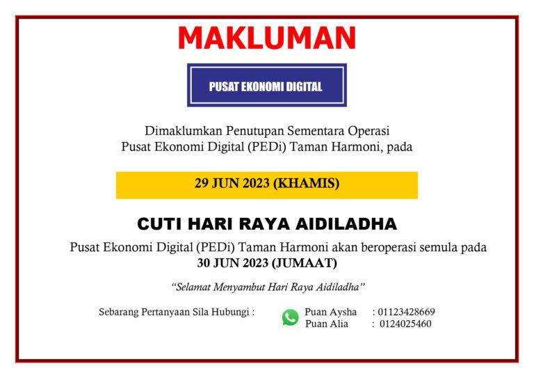 NOTIS PENUTUPAN PEDI CUTI AIDILADHA page-0001